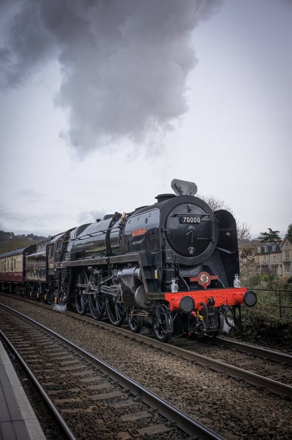 E is for Engine leaving Bath 